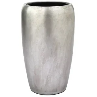Flingora Bodenvase Gloria, mit Einsatz - Fiberglas - Indoor - Silber - Höhe 51 cm silberfarben Ø 32 cm x 51 cm