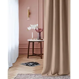 ROOM99 Vorhang mit Kräuselband Laurel 140 x 260 cm Breite x Höhe Verdunkelung Blickdicht Schiebegardinen Curtain Wohnzimmer Schlafzimmer für Schinensystem Beige, 1 Stück