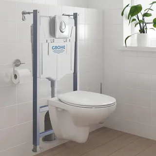 GROHE Solido 5 in 1-Set für Wand-WC mit Bau-Keramik, Bauhöhe 113,5 cm