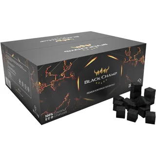 Shisha Kohle | 27 mm | 10 kg | Black Champ | Premium Naturkohle aus Kokosnussschalen| Für Shisha und Grill