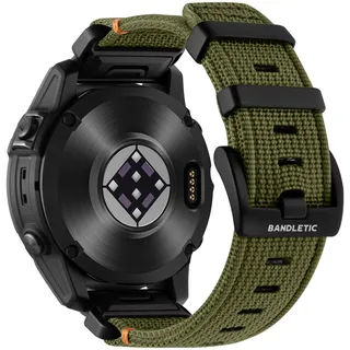 Bandletic Armband Kompatibel mit Garmin Fenix 8/E 47mm/Fenix 7 Pro/Fenix 7/Fenix 6 Pro/Fenix 6/Fenix 5/Fenix 5 Plus, 22mm QuickFit Nylonarmband für Epix 2 Pro 47mm/Forerunner 965/955/945/Instinct 2/3