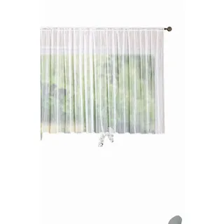 Gardinenbox Isabella Kräuselband 120 x 300 cm Transparent/Weiß 1 St.