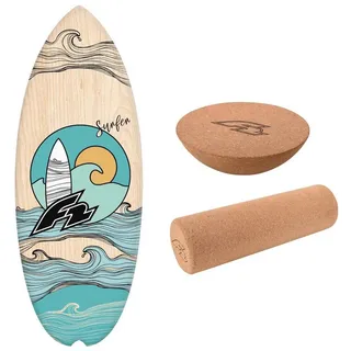 F2 Set Balance Board Halfshell 80x30cm + Halbkugel und Korkrolle