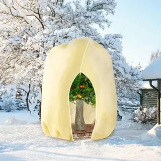 HERILIOS Winterschutz für Pflanzen, Frostschutz Pflanzenabdeckungen als Winterschutz, mit Reißverschluss für Baum Palmen Balkonpflanzen haube Zelt Atmungsaktiv - Reißfest, 280x300cm beige