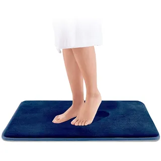 Wolke sieben Memory Schaum Badematte Badteppich rutschfest Badezimmerteppich Badezimmermatte antirutsch Badvorleger Duschvorleger super weich und saugfähig, waschbar (Blau, 50 x 80 cm)