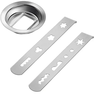 SEABABOO Spritzgebäckvorsatz Gebäckvorsatz, Spritzgebäckvorsatz Zubehör für MUM5, Gebäckvorsatz Spritzgebäckaufsatz 8 Formen für Edelstahl-Düse Kekszubehör für MUM4/MUM5, Durchmesser 58MM