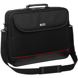 ORIA Laptop Tasche passend für MEDION ERAZER Beast X40 Notebook | Umhängetasche Hülle Aktentasche mit verstärkten Schutzrahmen Schultertasche | L Schwarz - L : Bis 17 Zoll ( 41 x 30cm )