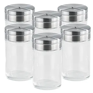 Rosenstein & Söhne Gewürzstreuer Set 6-teilig transparent unbefüllt