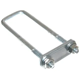 2x U-Bügel mit Gegenplatte 140, 160 oder 180mm Zurrbügel Bügelschraube M10 Gewindebügel Bügelschelle Dachträger Befestigung Neu Old-Harvest (160x43mm)