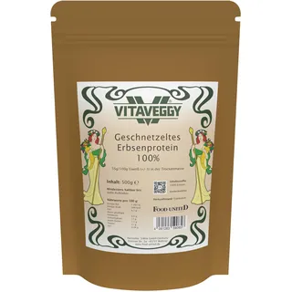 VITAVEGGY Erbsenprotein Erbsen-Schnetzel 4x 1KG | texturiertes und grob geschnetzeltes Erbsen-Hack-Fleisch | Fleischersatz von Food-United | für veganes Braten Kochen | Wok Pfanne | Eintopf