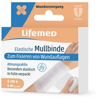 Lifemed Elastische Mullbinde 4 m x 6 cm weiß 144 Stück