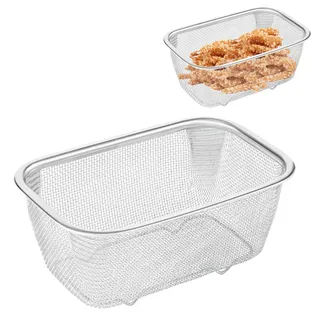 Siebkorb aus Edelstahl | rechteckiger Siebkorb | quadratischer tiefer Frittierkorb | feines Netzsieb | Küche feinmaschiger Filterkorb | Sieb für Lebensmittel,