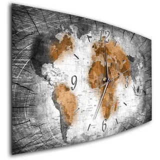 BM Funk Quarz Wanduhr Funkwanduhr Funkwanduhren Funkuhr Funkuhren kein Ticken lautlos geräuschlos leise modern ohne Tickgeräusche groß XXL Wohnzimmer Küche Digital Art Abstrakt 7829-3a