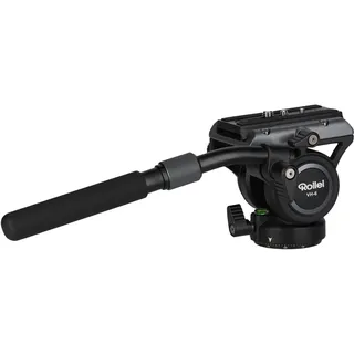 Rollei VH-6 Fluid-Videokopf, Videoneiger für Camcorder und DSLR-Kameras, für Filmaufnahmen, Videografie, Content Creation, Live-Streaming und Tragkraft 10kg