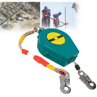 Einziehbares Höhensicherungsgerät, Fallschutz Personen Fallbegrenzer Tragbar Absturzsicherung für Dachdecker Luftarbeiten, Automatischer Sperrfunktion+Selbstsichernder Haken, 3-20m(Size:3m)