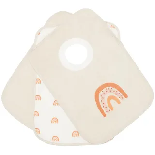 Kindsgard Schlupflätzchen 3er-Pack „happaklat“ – Regenbogen Beige – 75% Bio-Baumwolle – weich, saugfähig & waschbar – ideal für Babys & Kleinkinder – einfach über den Kopf ziehen