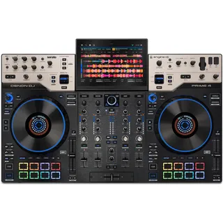 Denon DJ PRIME 4 G2 Standalone DJ Pult mit integriertem Stems-Rendering | 4 Decks, Multi-Zonen MPCe-Pads, FX-Paddles, integriertes DMX-Interface, WLAN-Streaming, Bluetooth, 8-Zoll Jogwheels