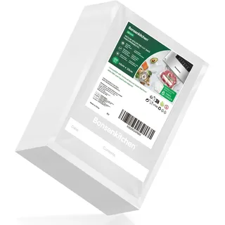 Bonsenkitchen Vakuumierbeutel 15x25cm, 100 Beutel Profi-Folienbeutel für alle Vakuumiergerät, vakuumbeutel für lebensmittel, Sous Vide Gefrierbeutel, Einschweissbeutel, BPA-frei
