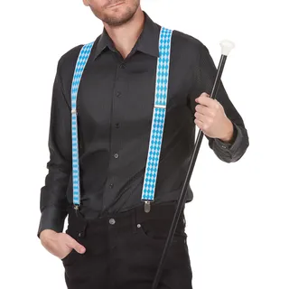Hosenträger blau weiß unisex braces bretelle Oktoberfest Frühschoppen Bayern