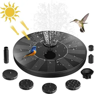 DOPWii Gartenbrunnen Solarbrunnen,1.2W-Solar Springbrunnen,Solar Teichpumpe Außen,6 Nozzle, (1 tlg)