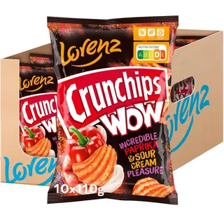 Lorenz Snack-World Lorenz Crunchips WOW Paprika & Sour Cream, 10er Pack (10 x 110 g)