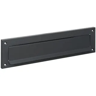 Einwurfklappe Briefklappe 31x8 cm Briefeinwurf mit vier Befestigungslöchern in Anthrazit RAL7016 Zeitungsklappe für Haustüren C4-Format Abdeckung für Außen