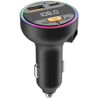 FM Transmitter Auto Schnellladegerät für Telefon, Bluetooth 5.3 Auto Kit, Audio MP3 Player QC3.0 + PD30W Schnellladegerät FM Modulator
