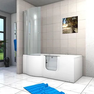 SeniorBad Seniorendusche und Wanne mit Whirlpool S12D-AIR-R Dusche 85x170cm