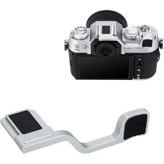 JJC XT50 Metall Daumen Hoch Griff für Fujifilm Fuji X-T50 Kamera Bessere Balance & Grip Bequemlichkeit, XT50 Hot Shoe Mount Daumen Unterstützung Verbessert Griff, Silber