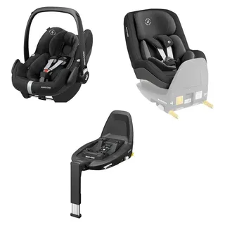 Maxi-Cosi Pebble Pro & Pearl Pro2 Autositz, FamilyFix 3 im Bundle, 0-4J. - Schwarz