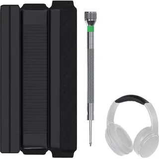 MMobiel Stirnband Ersatz für Bose QC 35, QC35 II, QC45) - Protein PU Kopfbandpolster, Headset Kopfkissen-Abdeckung Reparaturteil - Schwarz