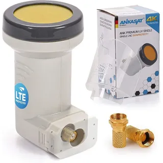 Ankaro ANK UV Single LNB + Wetterschutz Kappe, 1 Teilnehmer zum Direktanschluss, Hitze und Kältebeständig -35° ~ +70°
