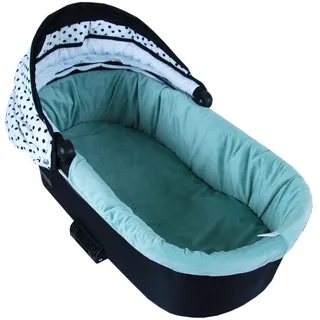 BABYLUX Nestchen für Kinderwagen Stubenwagen BABYWANNE + Matratze 2 Tlg Set Doppelseitig (W105 Velvet Türkis)