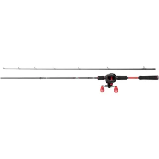 Abu Garcia MAX X Casting Rod and Baitcast Rollen Combo - Raubfischangel-Setup für Hecht, Barsch, Zander, Black/Red