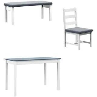 Homcom Essgruppe, Kiefernholz, Polyester, Schaumstoff