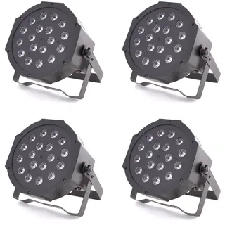 ETEC Professional Set 4x LED Flat PAR 56 Scheinwerfer 18x3W RGB Floorspot Lichttechnik Bühnenscheinwerfer Eventspot