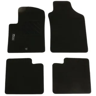 FIAT Auto-Fußmatten Original Textilmatten Fußmatten Automatten 500 500C Abarth 71807957, für Fiat 500, 500C bis 2012, weißes kleines 500 Logo schwarz