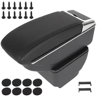 Mazda 2 07-14 Armlehne Mit Ablagefach, Schwarzes Kunstleder + Montagesatz