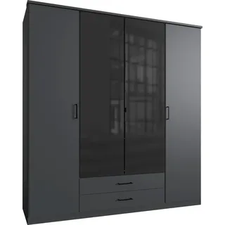 WIMEX Drehtürenschrank »Soest«, mit Farbglas-Tür, wahlweise 135 oder 180cm breit schwarz B/H/T: ca. 180x199x58 cm - Graphit, schwarz