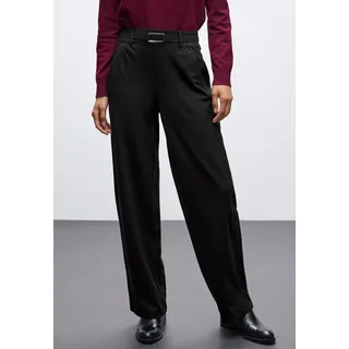STREET ONE Stoffhose Straight Leg Schwarz 42