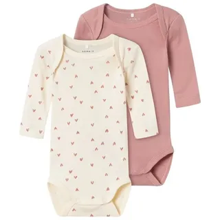 NAME IT Baby - Mädchen Nbfbody 2p Ls Buttercream Hearts Noos, Buttercream, 62