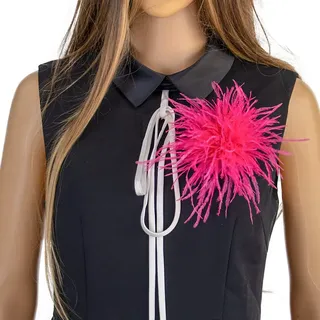 SYSUII Damen Federbrosche,Natürliche Straußenfeder Ansteckbrosche Federbrosche Feder Blume Brosche Pins Kleid Zubehör Fascinators Kostüme Dekor Kopfbedeckung für Hochzeit Party Festival -Rose