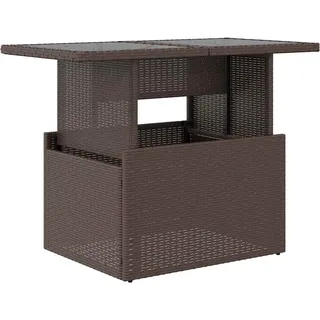 vidaXL Gartentisch mit Glasplatte 100 x 55 x 73 cm Braun
