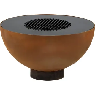 BBQ-Toro Feuerschale mit Grill Ø 60 cm, Rostoptik, Feuerplattengrill, Outdoor Feuerstelle