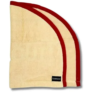 Saunagut SAUNAGUT® Sauna Wedeltuch Torreoo Elfenbein-rot