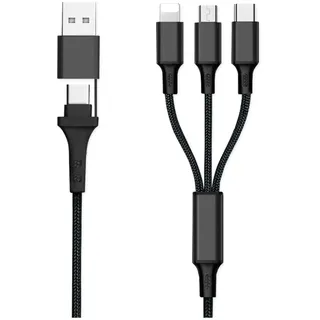 Fontastic Ladekabel - 2x USB Typ-C + 1x 8PIN auf USB-A/Typ-C