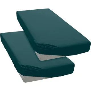 OTTO home Spannbettlaken Jersey 90 x 200 cm blau 2 St.