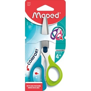 Maped - Schul- und Bastel-Schere SENSOFT 13 cm - asymmetrisch - abgerundete Klingen - grün