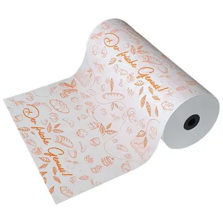 Rollenpapier mit Aufdruck, Bäckerei Einschlagpapier Bäckerseide, 50cm, 1 Rolle mit 10kg