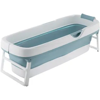Faltbare Badewanne für Erwachsene XXL 158 cm | Faltbare tragbare Badewanne, tragbare Klappbadewanne, blau (Blau)